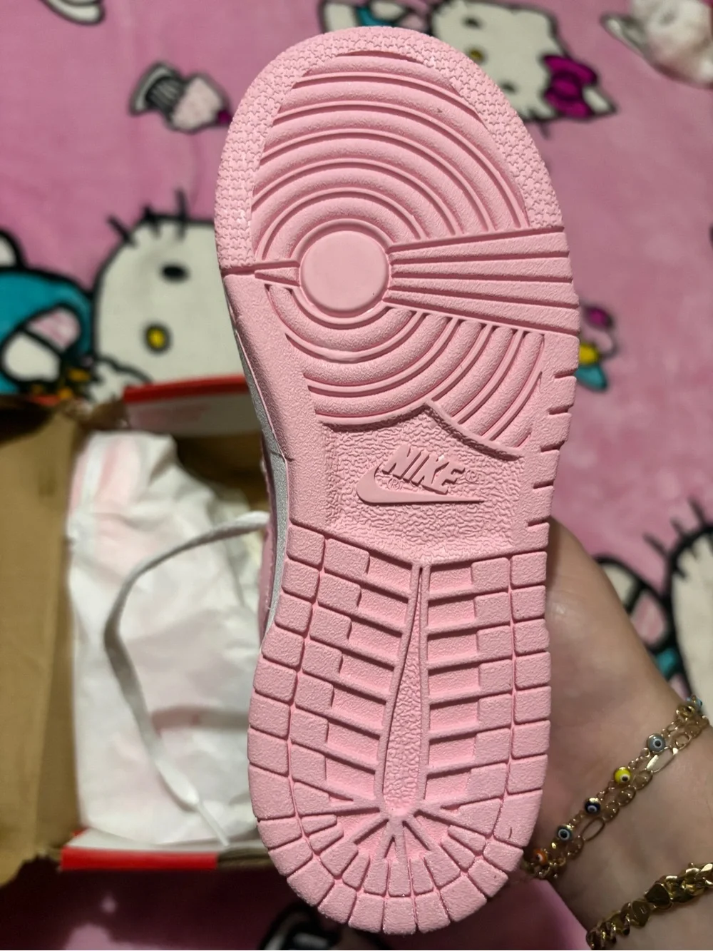 Nike Pink and White Low-Top Sneaker